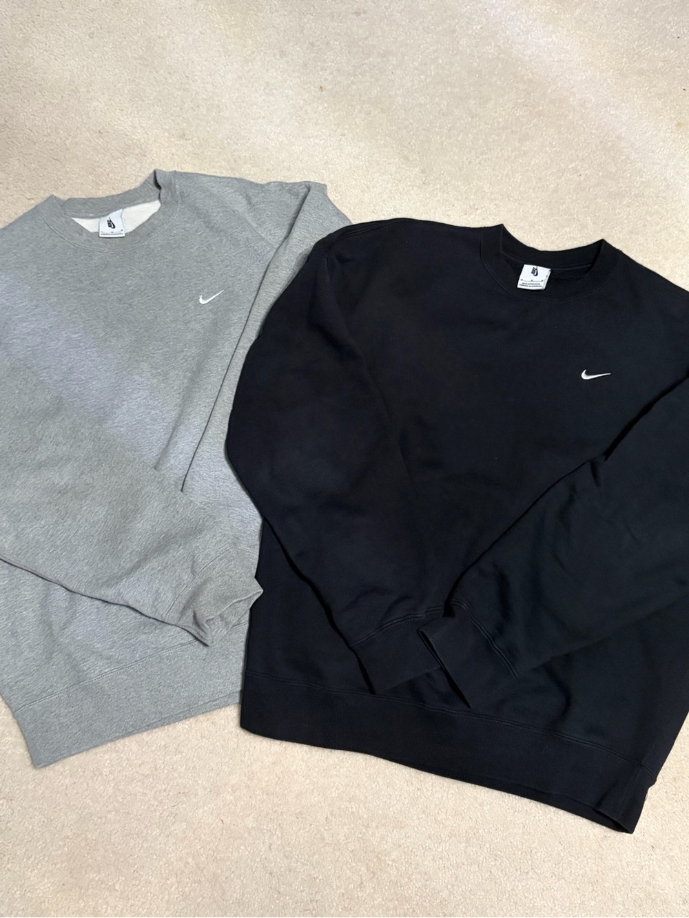 Bundle 2x Nike Solo Swoosh Crewneck Sweatshirts Medium Heavyweight